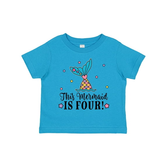 Inktastic 4th Birthday Mermaid Tail Girls Girls Toddler T-Shirt