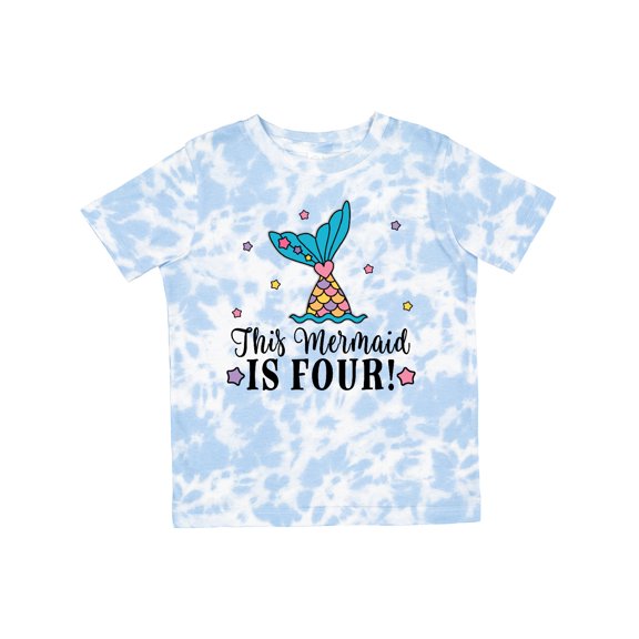 Inktastic 4th Birthday Mermaid Tail Girls Girls Toddler T-Shirt