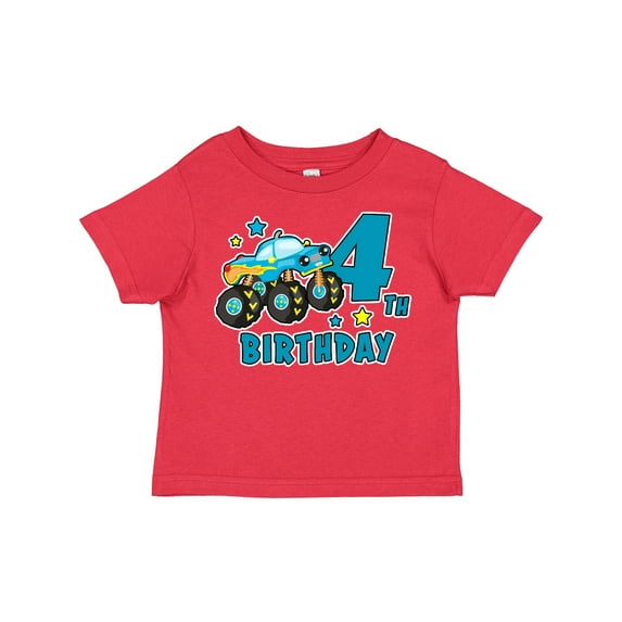 Inktastic 4th Birthday Monster Truck Boys Toddler T-Shirt