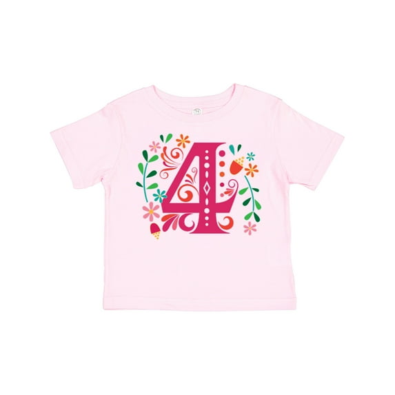 Inktastic 4th Birthday Party Photo Number 4 Girls Toddler T-Shirt