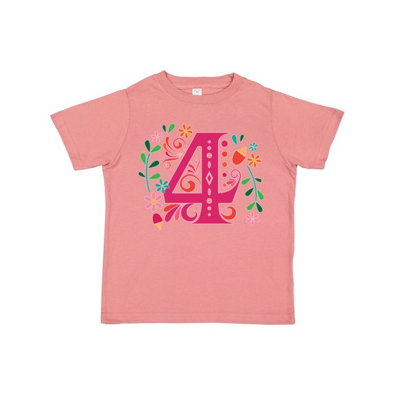 Inktastic 4th Birthday Party Photo Number 4 Girls Toddler T-Shirt