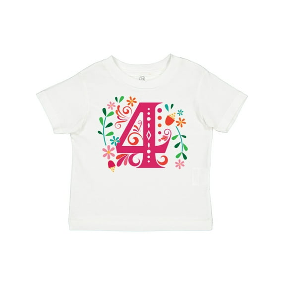 Inktastic 4th Birthday Party Photo Number 4 Girls Toddler T-Shirt