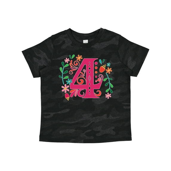 Inktastic 4th Birthday Party Photo Number 4 Girls Toddler T-Shirt