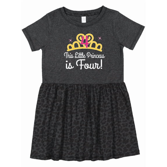 Inktastic 4th Birthday Princess Girls Crown Girls Toddler Dress