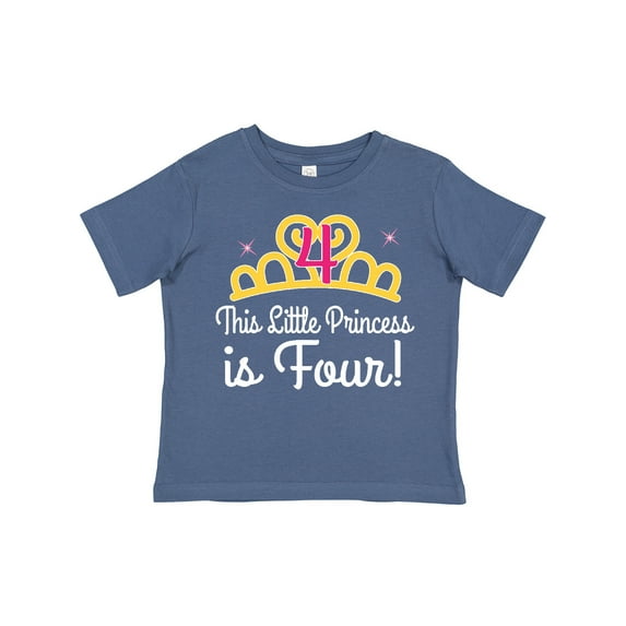 Inktastic 4th Birthday Princess Girls Crown Girls Toddler T-Shirt