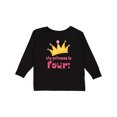 thumbnail image 1 of Inktastic 4th Birthday Princess is Four Girls Long Sleeve Toddler T-Shirt, 1 of 5