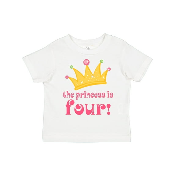 Inktastic 4th Birthday Princess is Four Girls Toddler T-Shirt