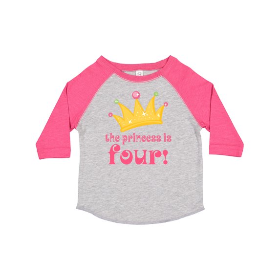 Inktastic 4th Birthday Princess is Four Girls Toddler T-Shirt