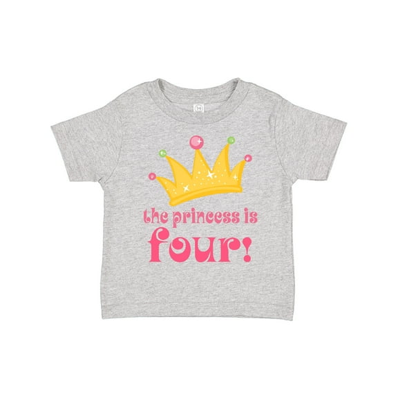 Inktastic 4th Birthday Princess is Four Girls Toddler T-Shirt