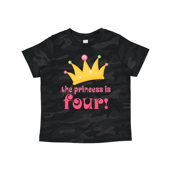 Inktastic 4th Birthday Princess is Four Girls Toddler T-Shirt