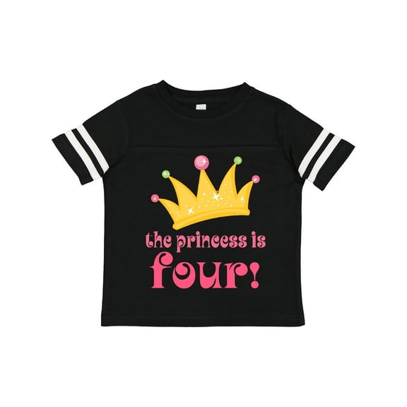 Inktastic 4th Birthday Princess is Four Girls Toddler T-Shirt