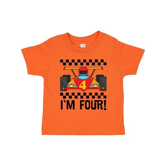Inktastic 4th Birthday Racing Car 4 Year Old Boys Toddler T-Shirt