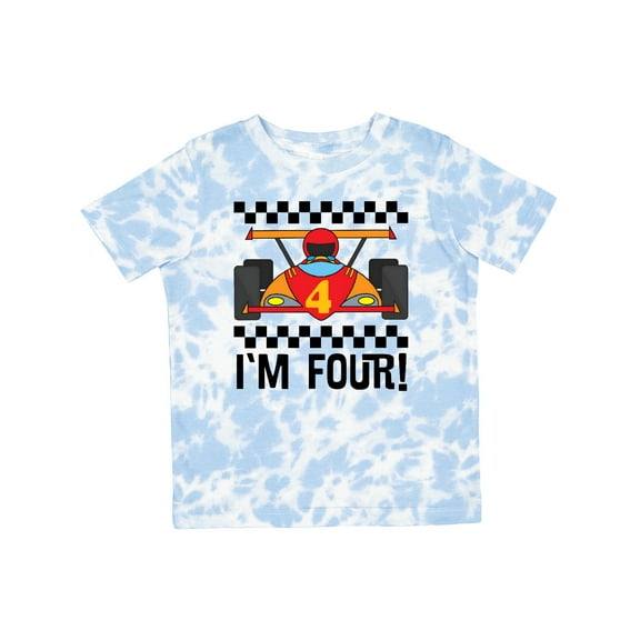 Inktastic 4th Birthday Racing Car 4 Year Old Boys Toddler T-Shirt