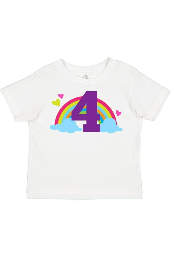 4th Birthday Rainbow Girls Toddler T-Shirt
