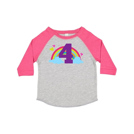 Inktastic 4th Birthday Rainbow Girls Toddler T-Shirt
