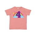 thumbnail image 1 of Inktastic 4th Birthday Rainbow Girls Toddler T-Shirt, 1 of 5