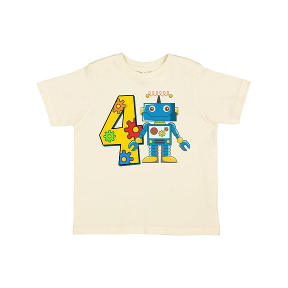Inktastic 4th Birthday Robot Boys or Girls Toddler T-Shirt