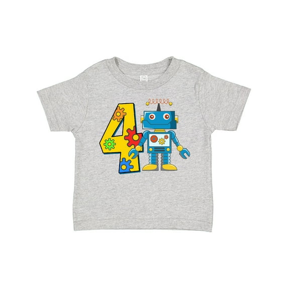 Inktastic 4th Birthday Robot Boys or Girls Toddler T-Shirt