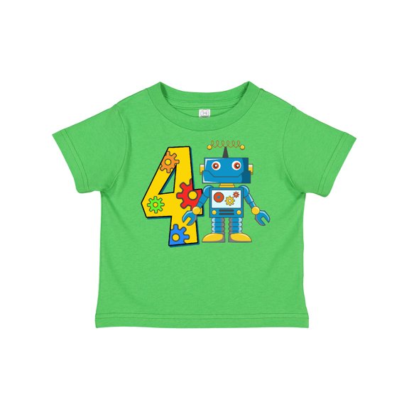 Inktastic 4th Birthday Robot Boys or Girls Toddler T-Shirt
