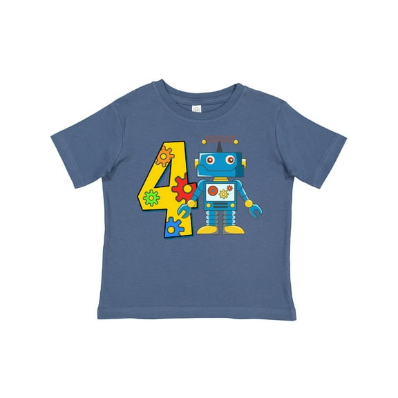 Inktastic 4th Birthday Robot Boys or Girls Toddler T-Shirt