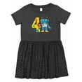 thumbnail image 1 of Inktastic 4th Birthday Robot Girls Toddler Dress, 1 of 5