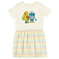 thumbnail image 1 of Inktastic 4th Birthday Robot Girls Toddler Dress, 1 of 5