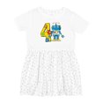 thumbnail image 1 of Inktastic 4th Birthday Robot Girls Toddler Dress, 1 of 5