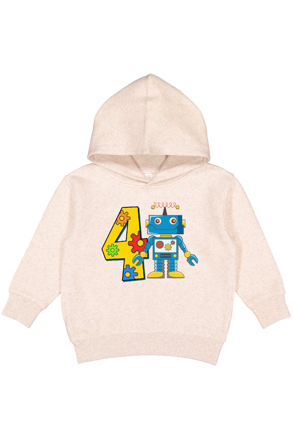 4th Birthday Robot Toddler Hoodie