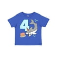 thumbnail image 1 of Inktastic 4th Birthday Shark with Cake Boys or Girls Toddler T-Shirt, 1 of 5