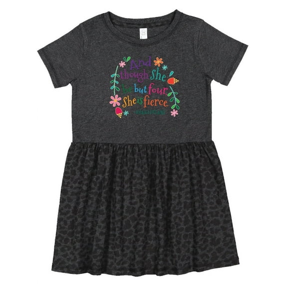 Inktastic 4th Birthday She is Fierce 4 Year Old Girl Girls Toddler Dress