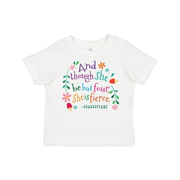 Inktastic 4th Birthday She is Fierce 4 Year Old Girl Girls Toddler T-Shirt