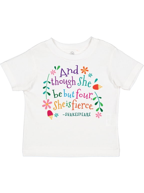 4th Birthday She is Fierce 4 Year Old Girl Girls Toddler T-Shirt