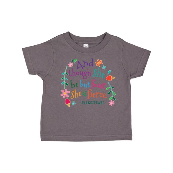 Inktastic 4th Birthday She is Fierce 4 Year Old Girl Girls Toddler T-Shirt