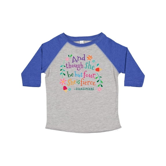 Inktastic 4th Birthday She is Fierce 4 Year Old Girl Girls Toddler T-Shirt