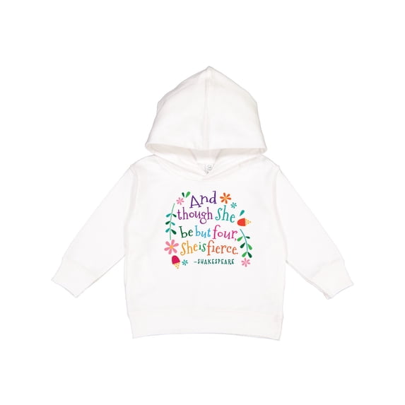 Inktastic 4th Birthday She is Fierce 4 Year Old Girl Toddler Hoodie