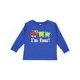 thumbnail image 1 of Inktastic 4th Birthday Train Boys Long Sleeve Toddler T-Shirt, 1 of 5