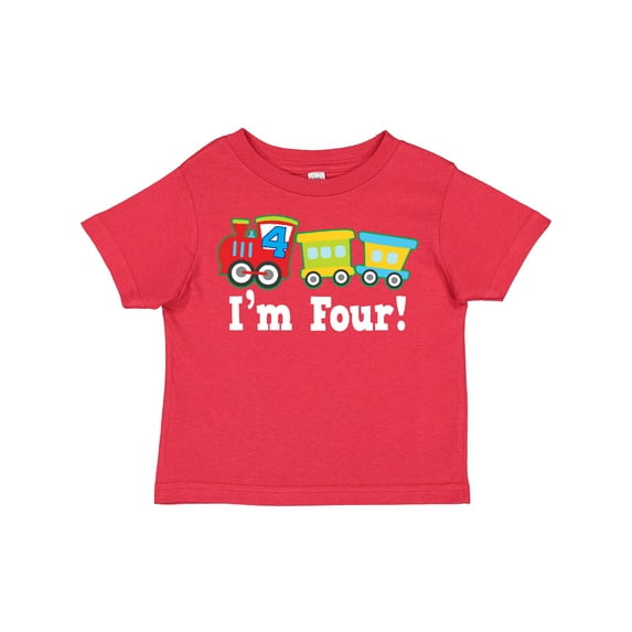 Inktastic 4th Birthday Train Boys Toddler T-Shirt
