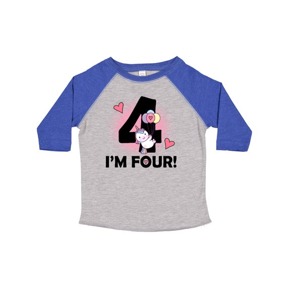 Inktastic 4th Birthday Unicorn 4 Year Old Girl Girls Toddler T-Shirt
