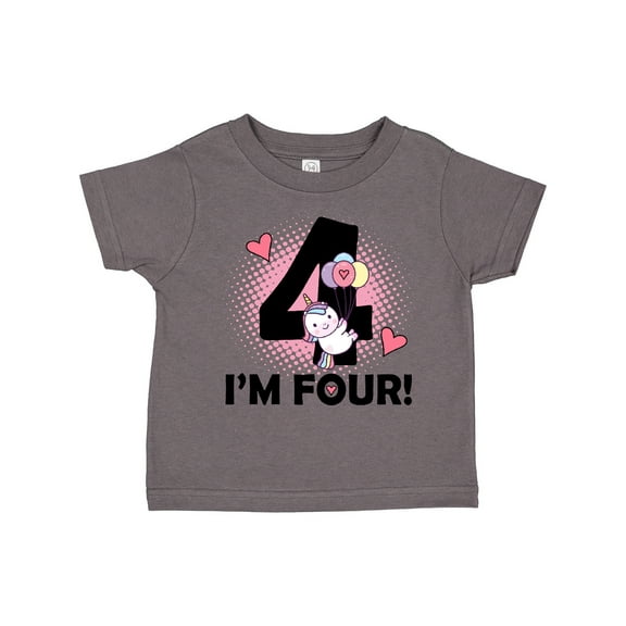 Inktastic 4th Birthday Unicorn 4 Year Old Girl Girls Toddler T-Shirt