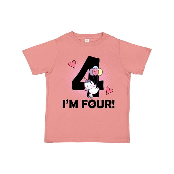 Inktastic 4th Birthday Unicorn 4 Year Old Girl Girls Toddler T-Shirt