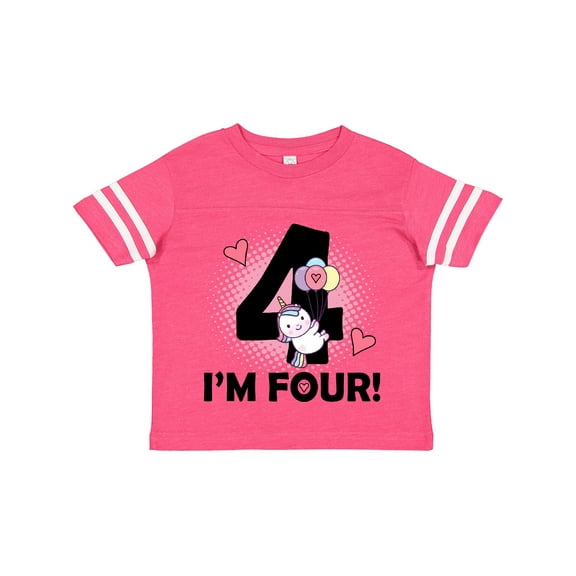 Inktastic 4th Birthday Unicorn 4 Year Old Girl Girls Toddler T-Shirt