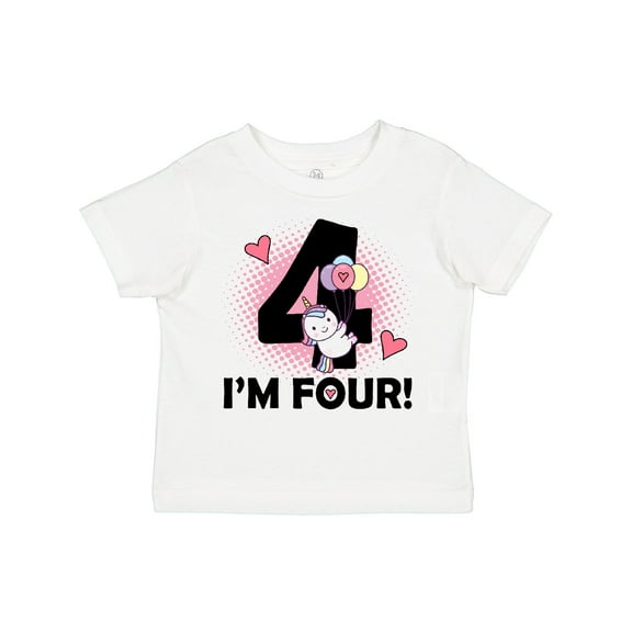 Inktastic 4th Birthday Unicorn 4 Year Old Girl Girls Toddler T-Shirt