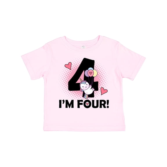 Inktastic 4th Birthday Unicorn 4 Year Old Girl Girls Toddler T-Shirt
