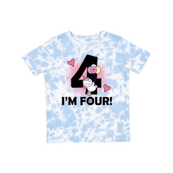 Inktastic 4th Birthday Unicorn 4 Year Old Girl Girls Toddler T-Shirt