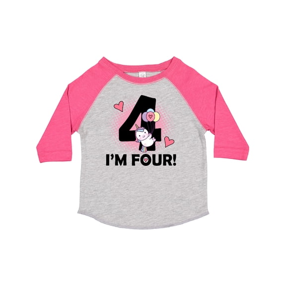 Inktastic 4th Birthday Unicorn 4 Year Old Girl Girls Toddler T-Shirt