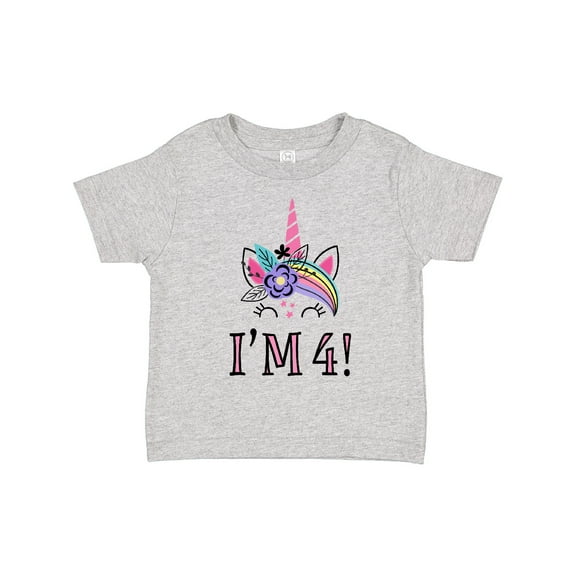 Inktastic 4th Birthday Unicorn Party 4 Year Old Girl Girls Toddler T-Shirt