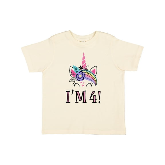 Inktastic 4th Birthday Unicorn Party 4 Year Old Girl Girls Toddler T-Shirt