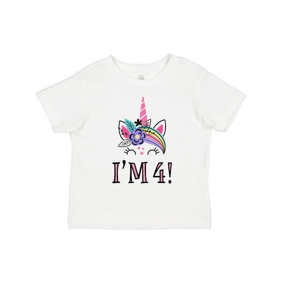 Inktastic 4th Birthday Unicorn Party 4 Year Old Girl Girls Toddler T-Shirt