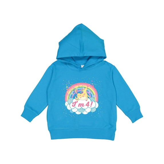 Inktastic 4th Birthday Unicorn Rainbow Cute Girls Toddler Hoodie