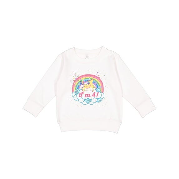 Inktastic 4th Birthday Unicorn Rainbow Cute Girls Toddler Sweatshirt